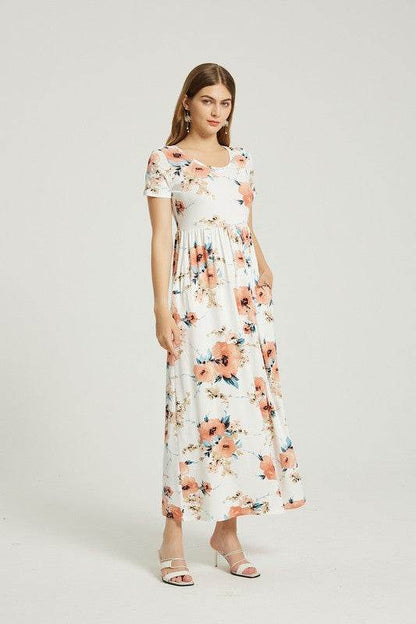 Womens Summer Casual Floral Maxi Dress With Pocket - Shop Style & More | Fresh Looks, Everyday Deals & Free Shipping