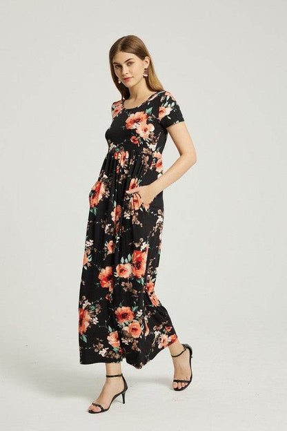 Womens Summer Casual Floral Maxi Dress With Pocket - Shop Style & More | Fresh Looks, Everyday Deals & Free Shipping