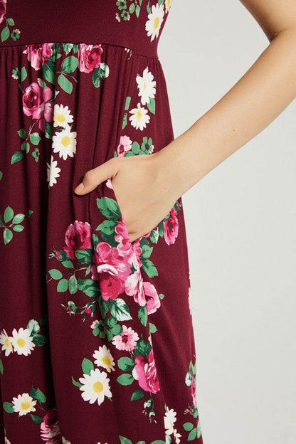 Womens Summer Casual Floral Maxi Dress With Pocket - Shop Style & More | Fresh Looks, Everyday Deals & Free Shipping
