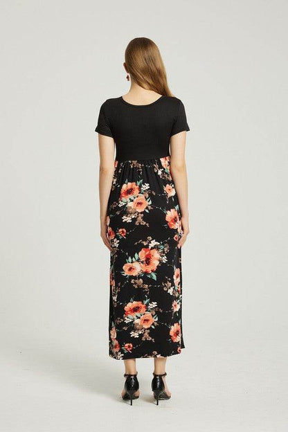 Womens Summer Casual Floral Maxi Dress With Pocket - Shop Style & More | Fresh Looks, Everyday Deals & Free Shipping