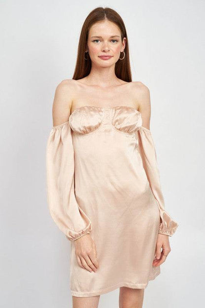 OFF SHOULDER MINI DRESS WITH BACK CUT OUT - Shop Style & More | Fresh Looks, Everyday Deals & Free Shipping