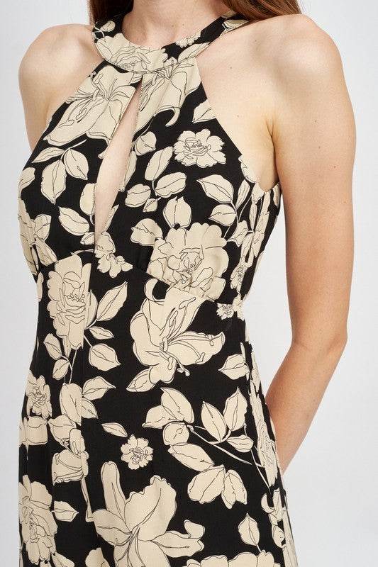 FLORAL HALTERNECK JUMPSUIT WITH OPEN BACK - Shop Style & More | Fresh Looks, Everyday Deals & Free Shipping