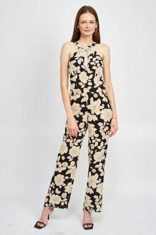 FLORAL HALTERNECK JUMPSUIT WITH OPEN BACK - Shop Style & More | Fresh Looks, Everyday Deals & Free Shipping