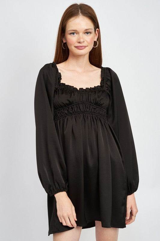 BABY DOLL MINI DRESS WITH RUFFLE DETAIL - Shop Style & More | Fresh Looks, Everyday Deals & Free Shipping