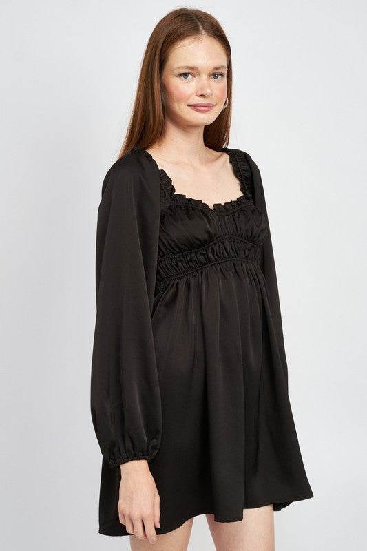 BABY DOLL MINI DRESS WITH RUFFLE DETAIL - Shop Style & More | Fresh Looks, Everyday Deals & Free Shipping