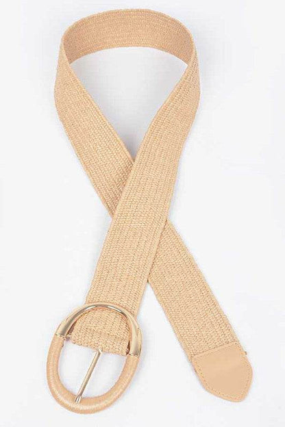 Oval Buckle Faux Straw Elastic Belt - Shop Style & More | Fresh Looks, Everyday Deals & Free Shipping