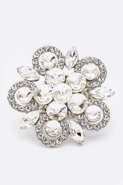 Crystal Flower Statement Stretch Ring - Shop Style & More | Fresh Looks, Everyday Deals & Free Shipping