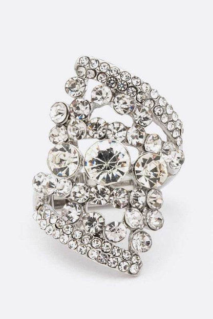 Mix Stone Crystal Statement Stretch Ring - Shop Style & More | Fresh Looks, Everyday Deals & Free Shipping