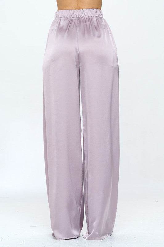 Stretch Satin Pants w/ Elastic Waist and Pockets - Shop Style & More | Fresh Looks, Everyday Deals & Free Shipping