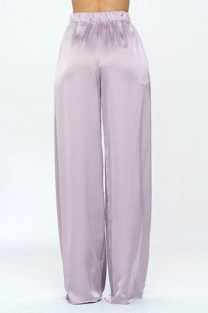 Stretch Satin Pants w/ Elastic Waist and Pockets - Shop Style & More | Fresh Looks, Everyday Deals & Free Shipping