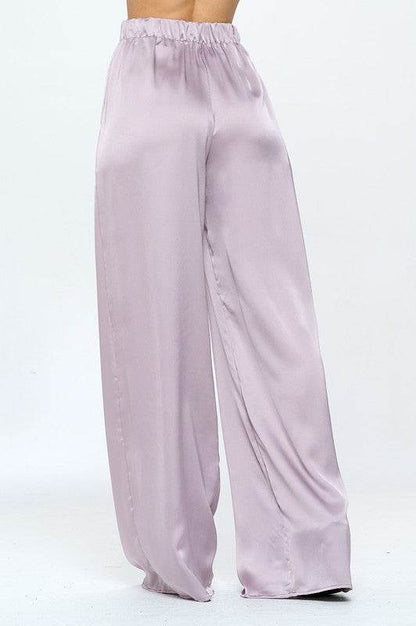 Stretch Satin Pants w/ Elastic Waist and Pockets - Shop Style & More | Fresh Looks, Everyday Deals & Free Shipping