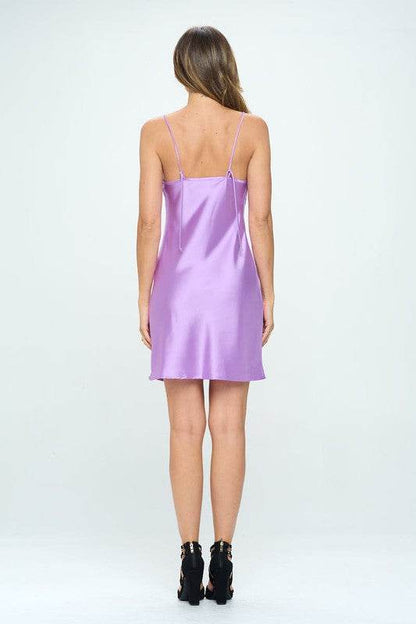 Solid Heavy Bias Cut Satin Slip Dress - Shop Style & More | Fresh Looks, Everyday Deals & Free Shipping