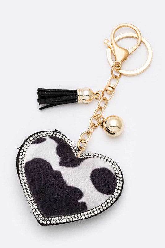Cow Print Heart Pillow Key Chain - Shop Style & More | Fresh Looks, Everyday Deals & Free Shipping