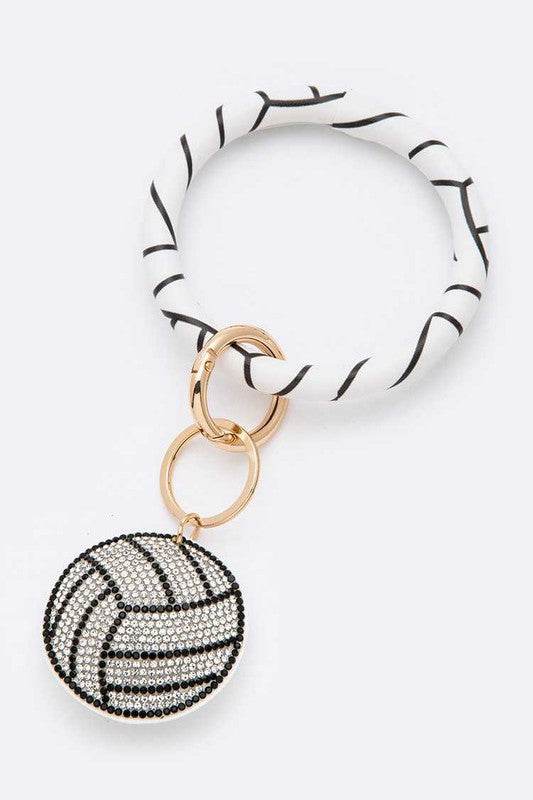 Rhinestone Volleyball Bracelet Key Chain - Shop Style & More | Fresh Looks, Everyday Deals & Free Shipping