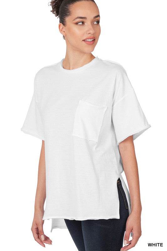 Raw Edge Hi-Low Hem Box Top - Shop Style & More | Fresh Looks, Everyday Deals & Free Shipping