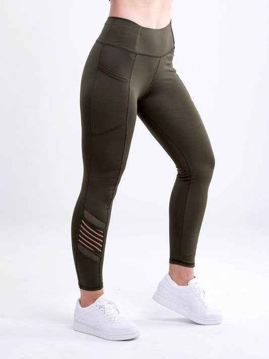 High-Waisted Workout Leggings with Mesh Panels - Shop Style & More | Fresh Looks, Everyday Deals & Free Shipping