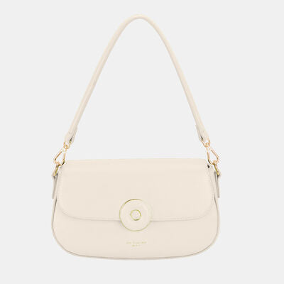 David Jones PU Leather Shoulder Bag Creamy White One Size Bags