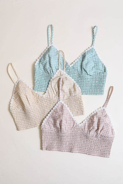 Plus Size Gingham Smocked Bralette - Shop Style & More | Fresh Looks, Everyday Deals & Free Shipping
