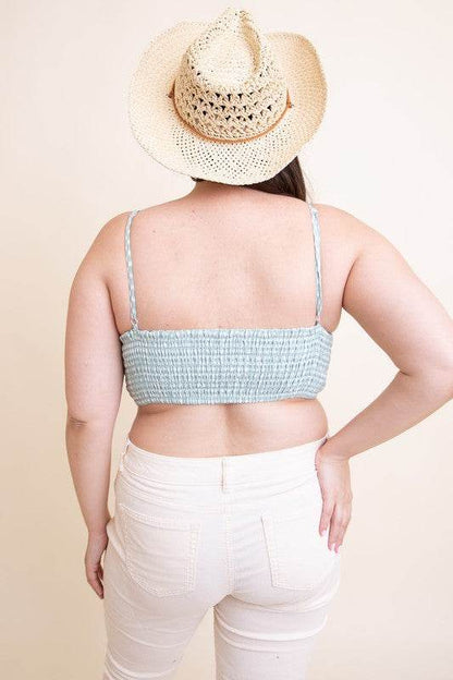Plus Size Gingham Smocked Bralette - Shop Style & More | Fresh Looks, Everyday Deals & Free Shipping