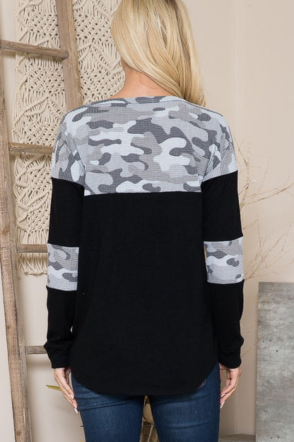 Camouflage Contrast Sweater Knit - Shop Style & More | Fresh Looks, Everyday Deals & Free Shipping