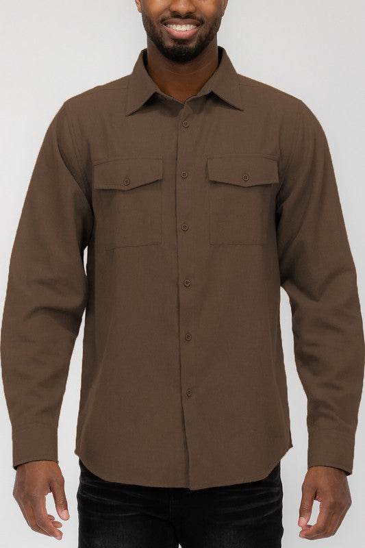 Weiv Mens Solid Flannel Shirt - Shop Style & More | Fresh Looks, Everyday Deals & Free Shipping