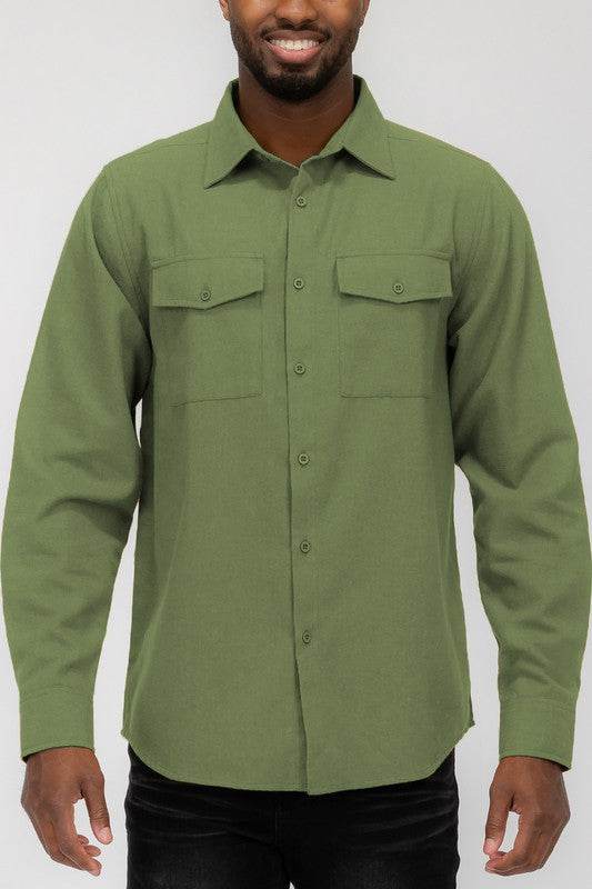 Weiv Mens Solid Flannel Shirt - Shop Style & More | Fresh Looks, Everyday Deals & Free Shipping