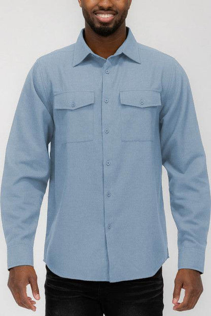 Weiv Mens Solid Flannel Shirt - Shop Style & More | Fresh Looks, Everyday Deals & Free Shipping
