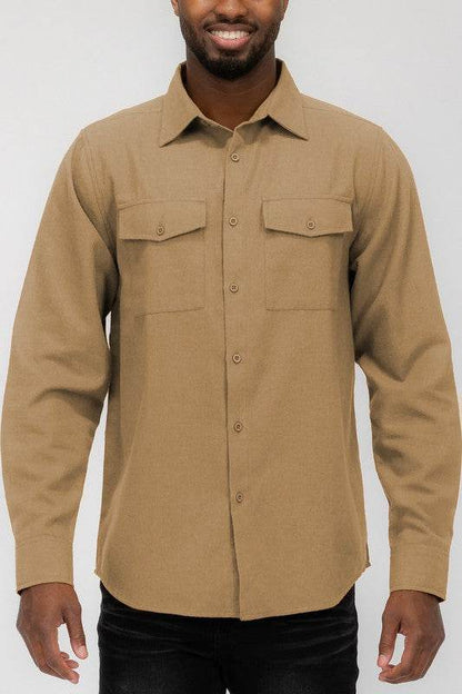 Weiv Mens Solid Flannel Shirt - Shop Style & More | Fresh Looks, Everyday Deals & Free Shipping