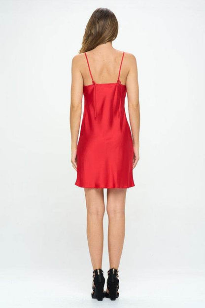 Solid Heavy Bias Cut Satin Slip Dress - Shop Style & More | Fresh Looks, Everyday Deals & Free Shipping
