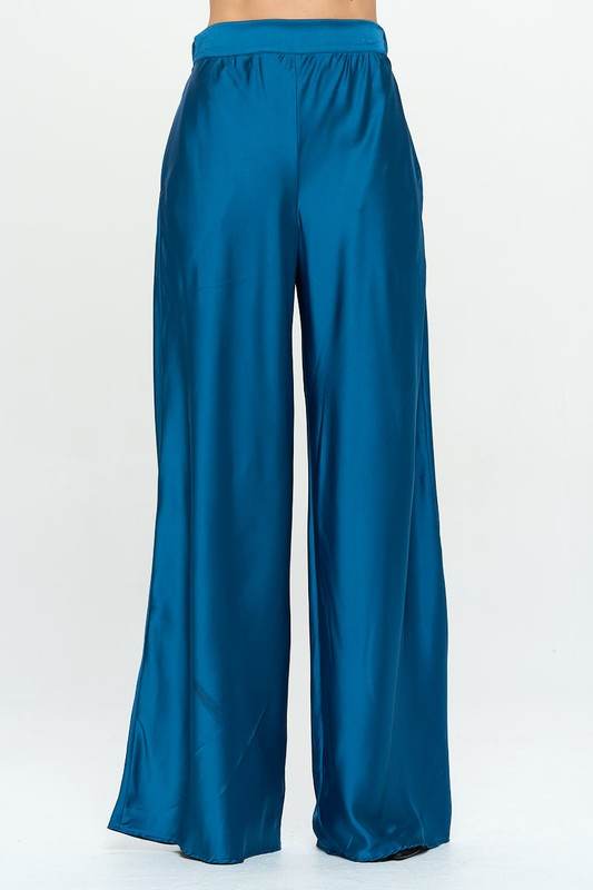 Stretch Satin Pants w/ Elastic Waist and Pockets - Shop Style & More | Fresh Looks, Everyday Deals & Free Shipping