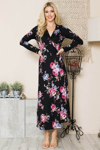 Floral Maxi Wrap Dress - Shop Style & More | Fresh Looks, Everyday Deals & Free Shipping