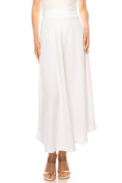 Solid, high waisted, A-line, midi skirt - Shop Style & More | Fresh Looks, Everyday Deals & Free Shipping