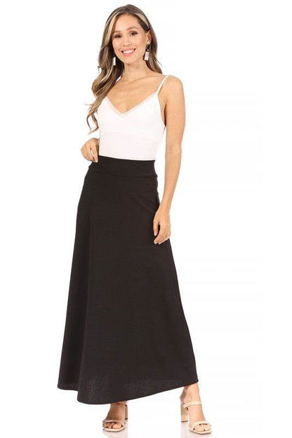 Solid, high waisted, A-line, midi skirt - Shop Style & More | Fresh Looks, Everyday Deals & Free Shipping