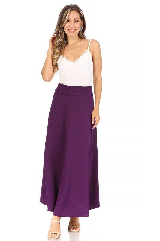 Solid, high waisted, A-line, midi skirt - Shop Style & More | Fresh Looks, Everyday Deals & Free Shipping