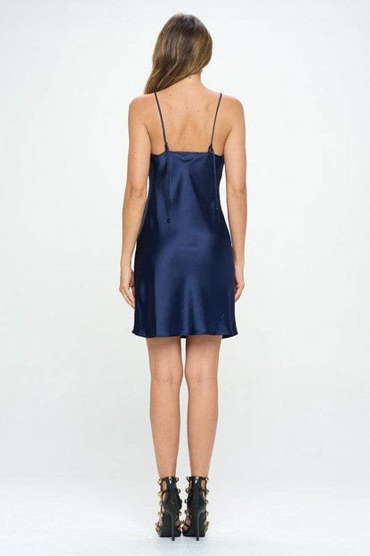 Solid Heavy Bias Cut Satin Slip Dress - Shop Style & More | Fresh Looks, Everyday Deals & Free Shipping