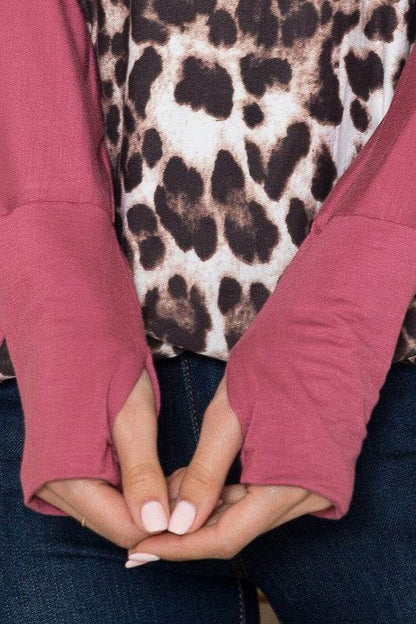 Mixed Media Dolman Knit Top with Thumbhole - Shop Style & More | Fresh Looks, Everyday Deals & Free Shipping
