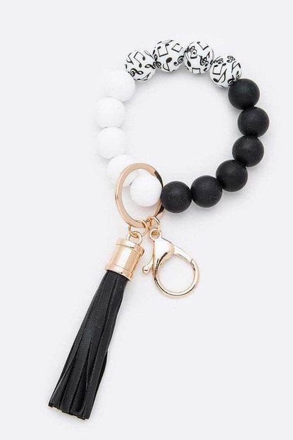 Silicon Printed Beads Tassel Bracelet Key Chain - Shop Style & More | Fresh Looks, Everyday Deals & Free Shipping