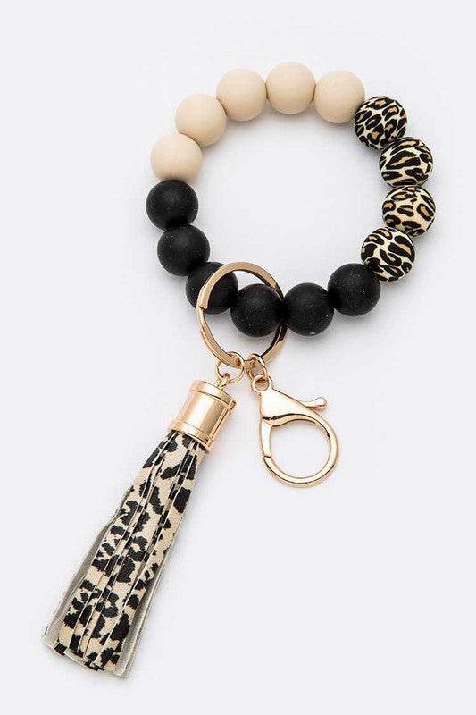 Silicon Printed Beads Tassel Bracelet Key Chain - Shop Style & More | Fresh Looks, Everyday Deals & Free Shipping