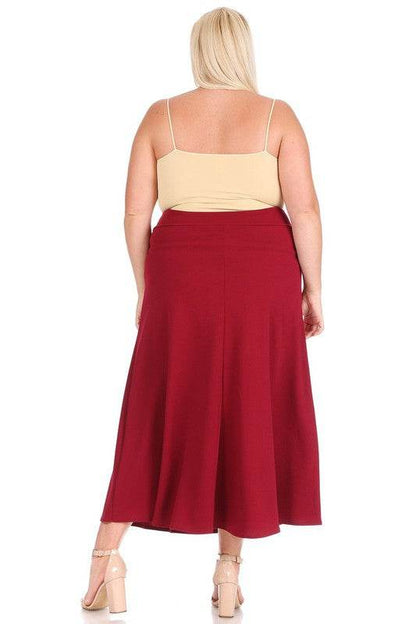 Plus size, solid, high waisted, A-line, midi skirt - Shop Style & More | Fresh Looks, Everyday Deals & Free Shipping