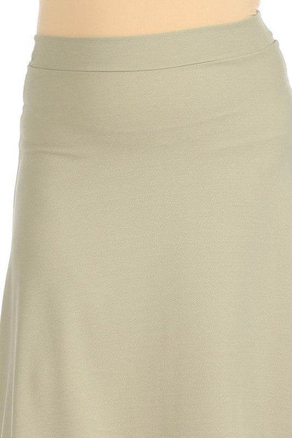 Plus size, solid, high waisted, A-line, midi skirt - Shop Style & More | Fresh Looks, Everyday Deals & Free Shipping