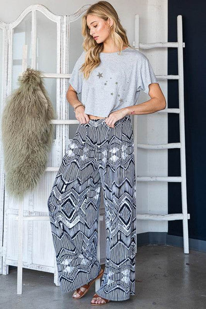 RETRO VINTAGE PRINT WIDE PANTS WITH POCEKTS - Shop Style & More | Fresh Looks, Everyday Deals & Free Shipping