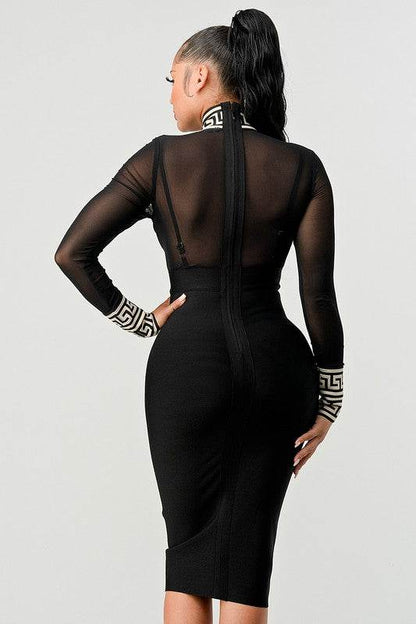 ATHINA HOLIDAY MESH CONTRAST PRINT BANDAGE - Shop Style & More | Fresh Looks, Everyday Deals & Free Shipping