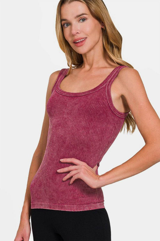 Zenana Ribbed Scoop Neck Tank - Shop Style & More | Fresh Looks, Everyday Deals & Free Shipping