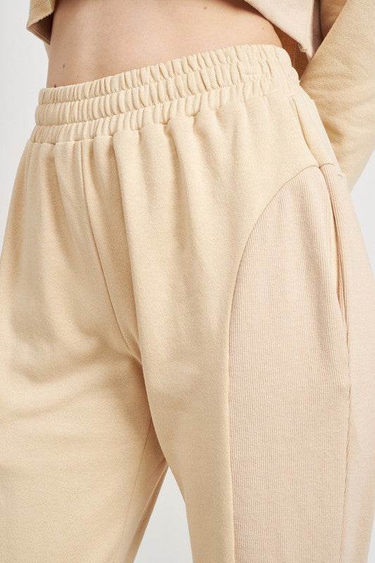 RIB CONTRAST JOGGER PANTS - Shop Style & More | Fresh Looks, Everyday Deals & Free Shipping