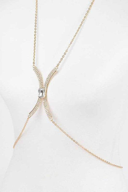 Baguette Stone Crystal Bra Chain - Shop Style & More | Fresh Looks, Everyday Deals & Free Shipping