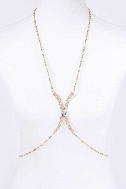 Baguette Stone Crystal Bra Chain - Shop Style & More | Fresh Looks, Everyday Deals & Free Shipping