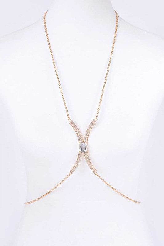 Baguette Stone Crystal Bra Chain - Shop Style & More | Fresh Looks, Everyday Deals & Free Shipping