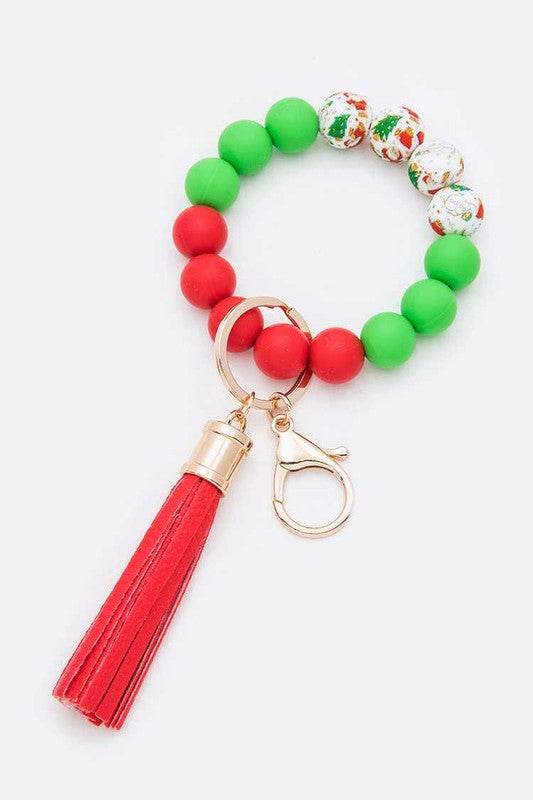 Christmas Theme Silicon Beads Bracelet Key Chain - Shop Style & More | Fresh Looks, Everyday Deals & Free Shipping