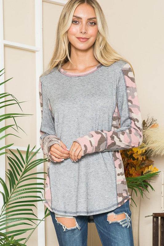 Leopard Print Contrast Thumbhole Knit - Shop Style & More | Fresh Looks, Everyday Deals & Free Shipping