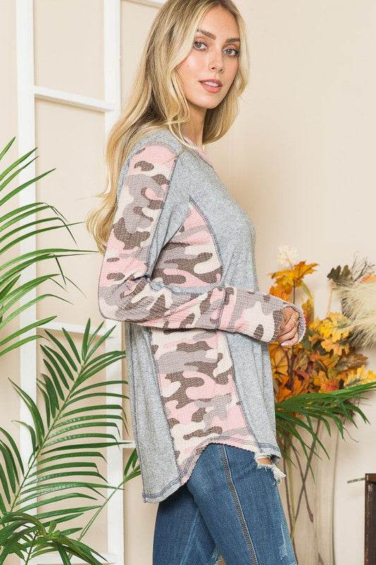 Leopard Print Contrast Thumbhole Knit - Shop Style & More | Fresh Looks, Everyday Deals & Free Shipping